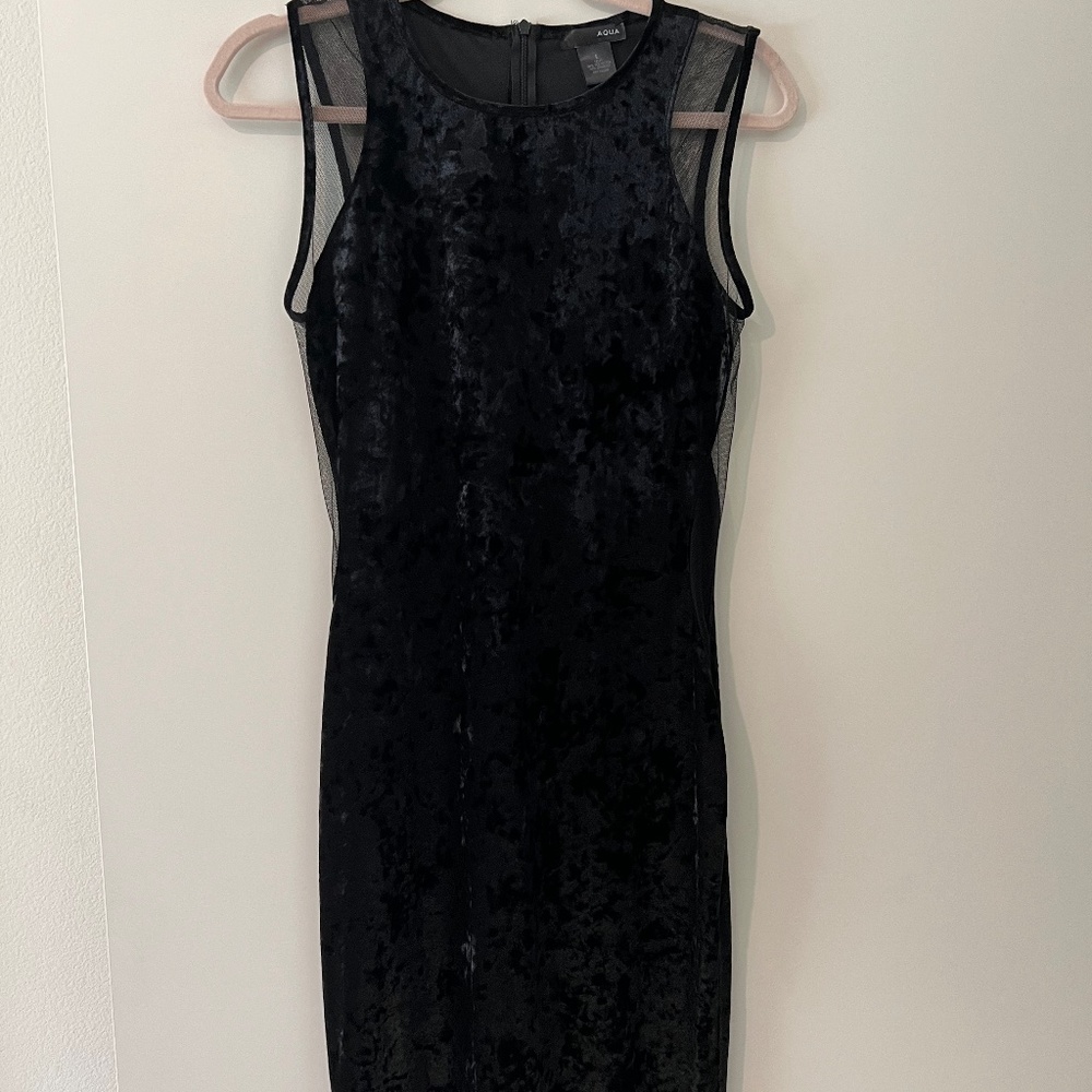 Velvet Black Bodycon Dress